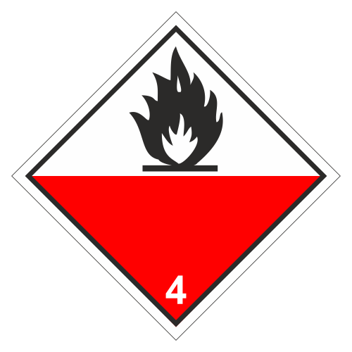 Знак опасности. Класс 4.2. Вещества, способные к самовозгоранию